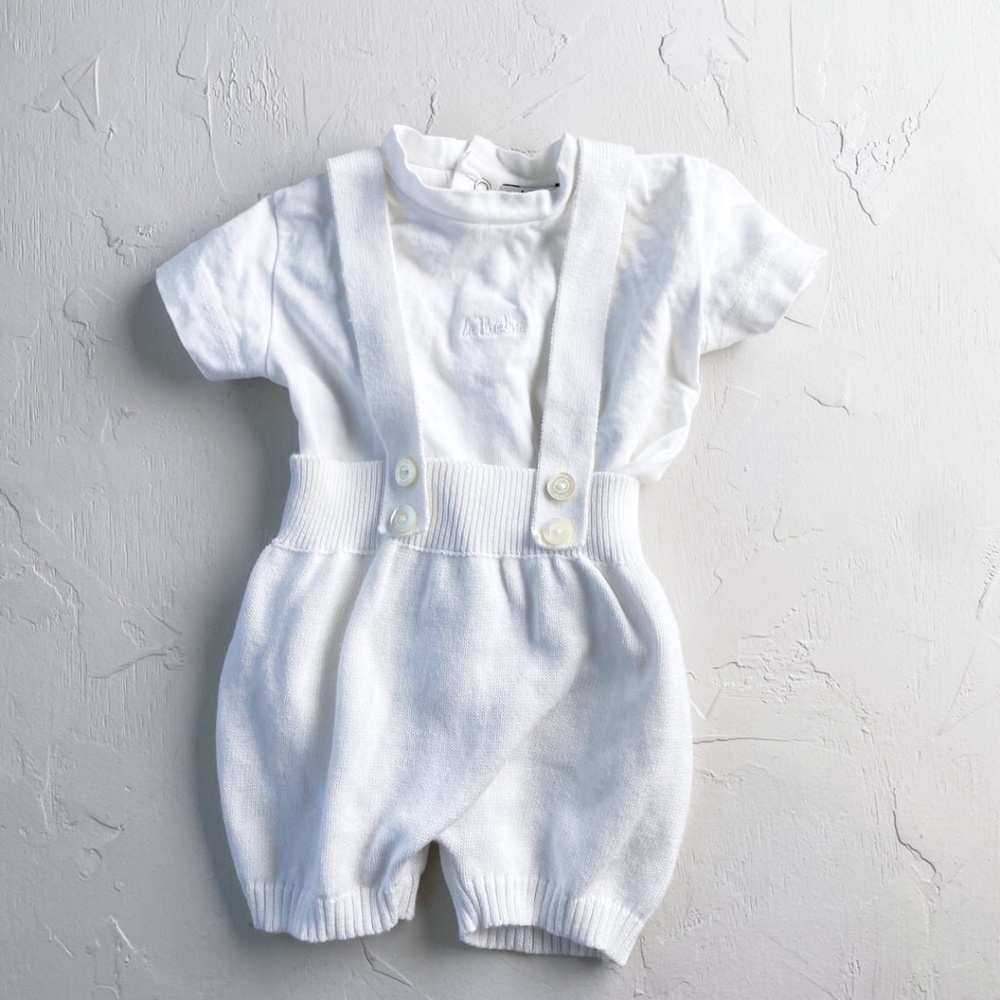 Le Bebe Tee and Overall Shorts 0-3 months